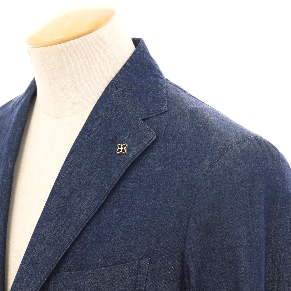 【中古】タリアトーレ TAGLIATORE コットン デニム 2B テーラードジャケット ネイビー【 44 】【 状態ランクB 】【 メンズ 】