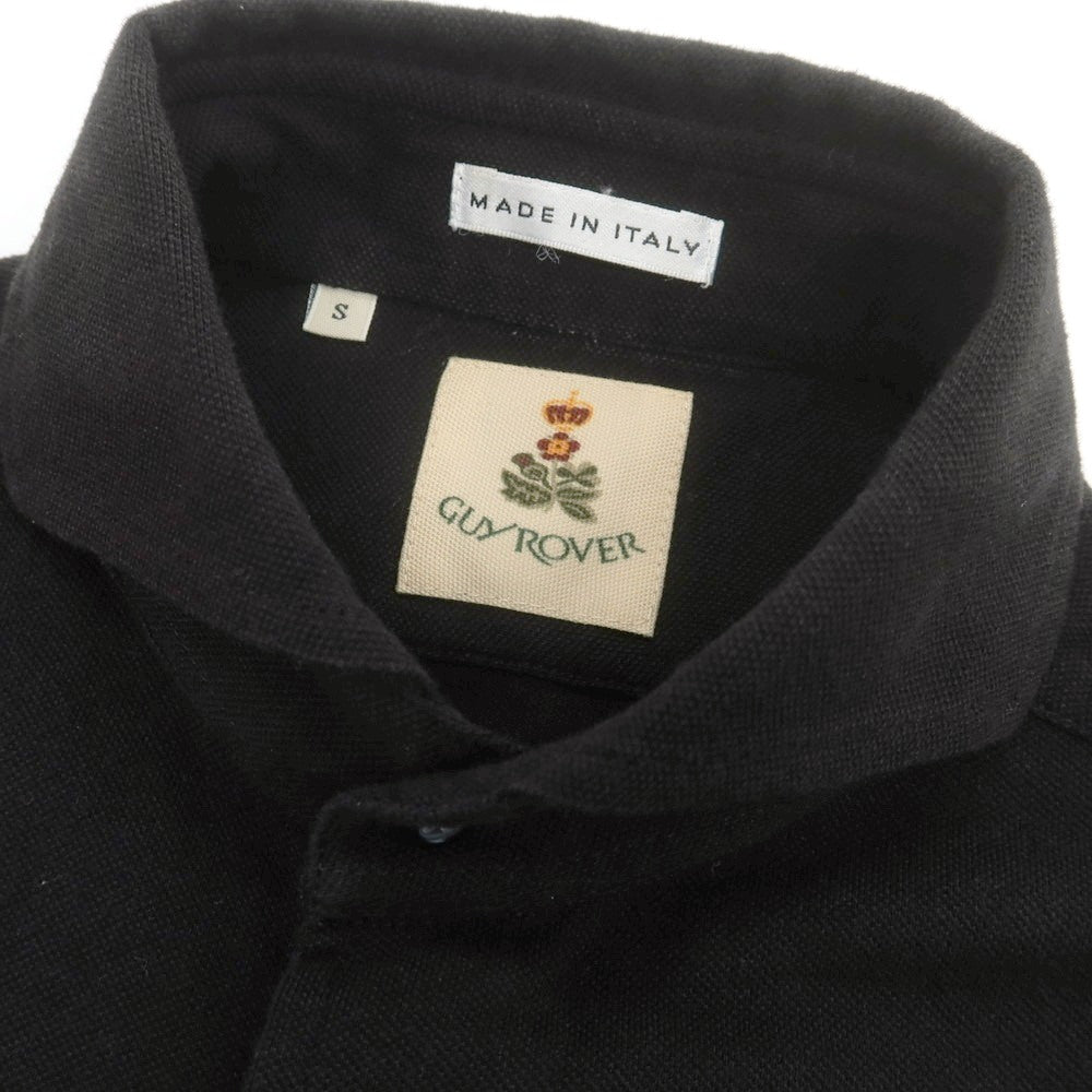 【中古】ギローバー GUY ROVER コットン 鹿の子 カッタウェイ カジュアルシャツ ブラック【 サイズS 】【 状態ランクC 】【 メンズ 】 [BPD]