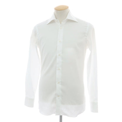 【中古】ボリエッロ BORRIELLO NO ARON コットン ワイドカラー ドレスシャツ ホワイト【 37 】【 状態ランクB 】【 メンズ 】