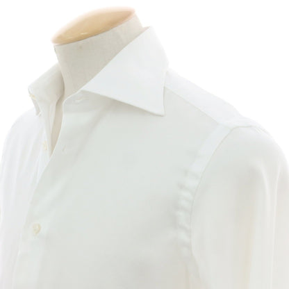 【中古】ボリエッロ BORRIELLO NO ARON コットン ワイドカラー ドレスシャツ ホワイト【 37 】【 状態ランクB 】【 メンズ 】