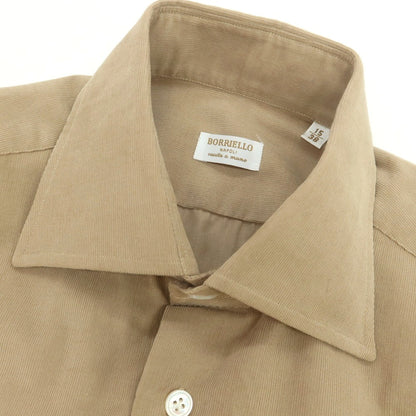 【中古】ボリエッロ BORRIELLO コットン 細畝コーデュロイ ワイドカラー カジュアルシャツ ベージュ【 38 】【 状態ランクB 】【 メンズ 】