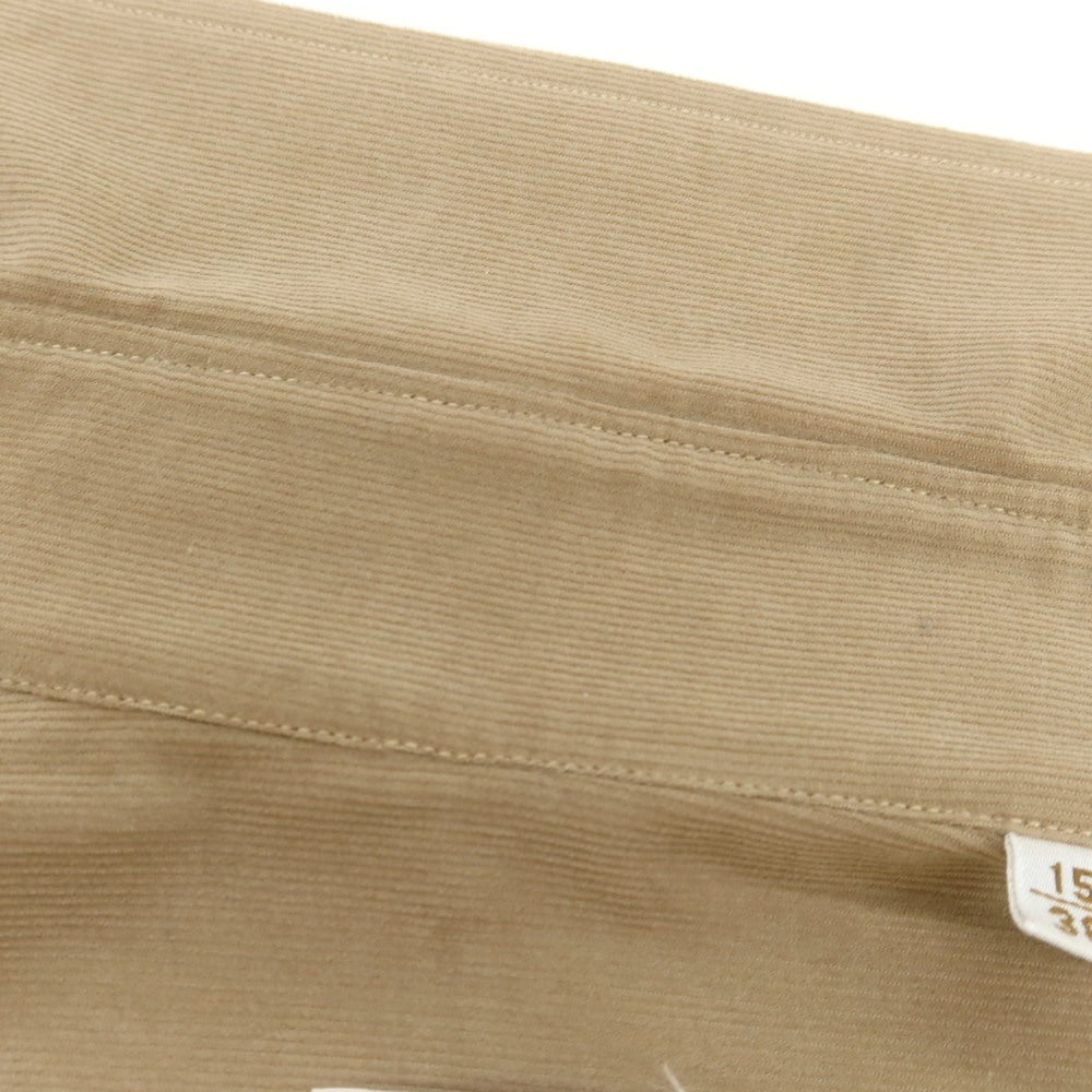 【中古】ボリエッロ BORRIELLO コットン 細畝コーデュロイ ワイドカラー カジュアルシャツ ベージュ【 38 】【 状態ランクB 】【 メンズ 】