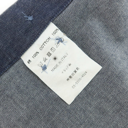 【中古】ジャンネット giannetto コットン デニム カッタウェイ カジュアルシャツ ネイビー【 37 】【 状態ランクB 】【 メンズ 】