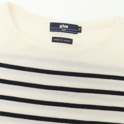 【中古】ジム gim ハイゲージウール プルオーバーニット オフホワイトxブラック【 M 】【 状態ランクB 】【 メンズ 】