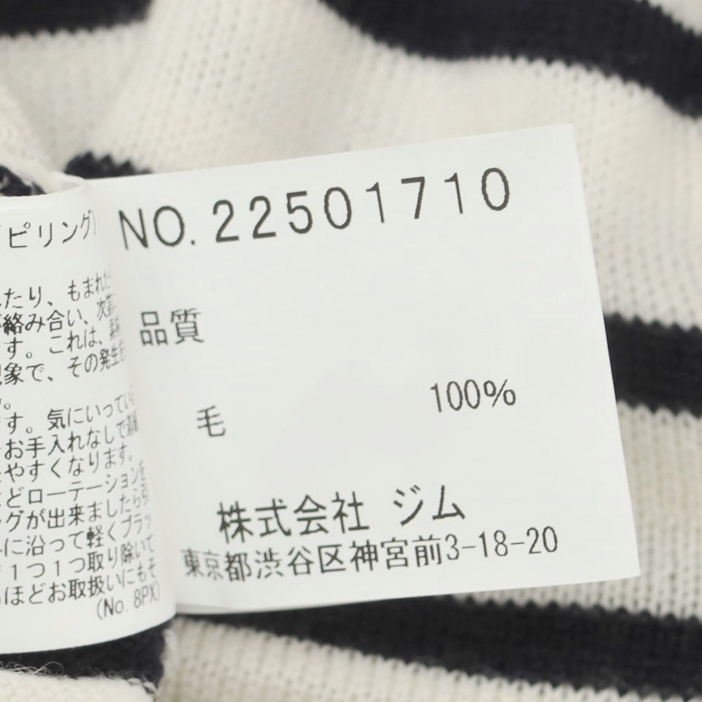 【中古】ジム gim ハイゲージウール プルオーバーニット オフホワイトxブラック【 M 】【 状態ランクB 】【 メンズ 】