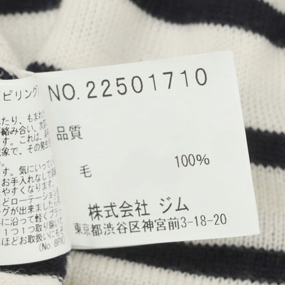 【中古】ジム gim ハイゲージウール プルオーバーニット オフホワイトxブラック【 M 】【 状態ランクB 】【 メンズ 】