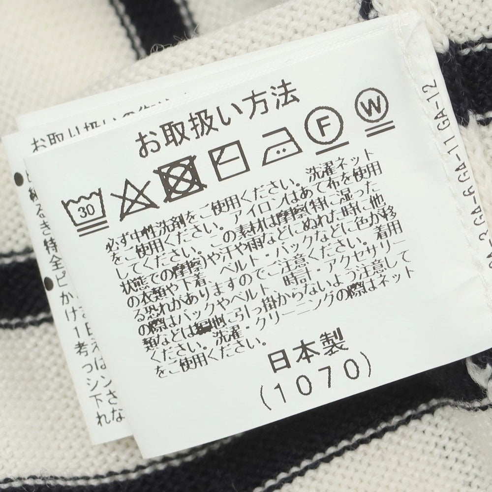 【中古】ジム gim ハイゲージウール プルオーバーニット オフホワイトxブラック【サイズM】【 状態ランクB 】【 メンズ 】 [DPD]