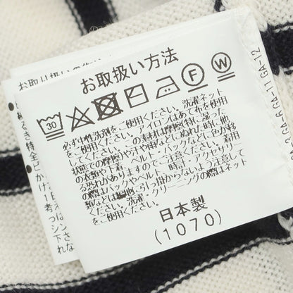 【中古】ジム gim ハイゲージウール プルオーバーニット オフホワイトxブラック【 M 】【 状態ランクB 】【 メンズ 】