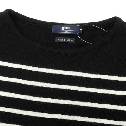 【中古】ジム gim ハイゲージウール プルオーバーニット ブラックxオフホワイト【 M 】【 状態ランクB 】【 メンズ 】