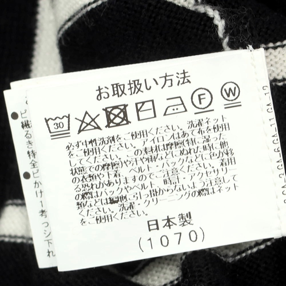 【中古】ジム gim ハイゲージウール プルオーバーニット ブラックxオフホワイト【 M 】【 状態ランクB 】【 メンズ 】