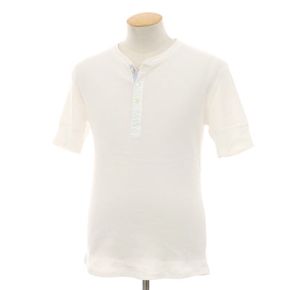 【SALE30%OFF/返品不可】【中古】シーサー Schiesser コットン リブ ヘンリーネック 半袖Ｔシャツ ホワイト【 サイズ4 】【 状態ランクB 】【 メンズ 】