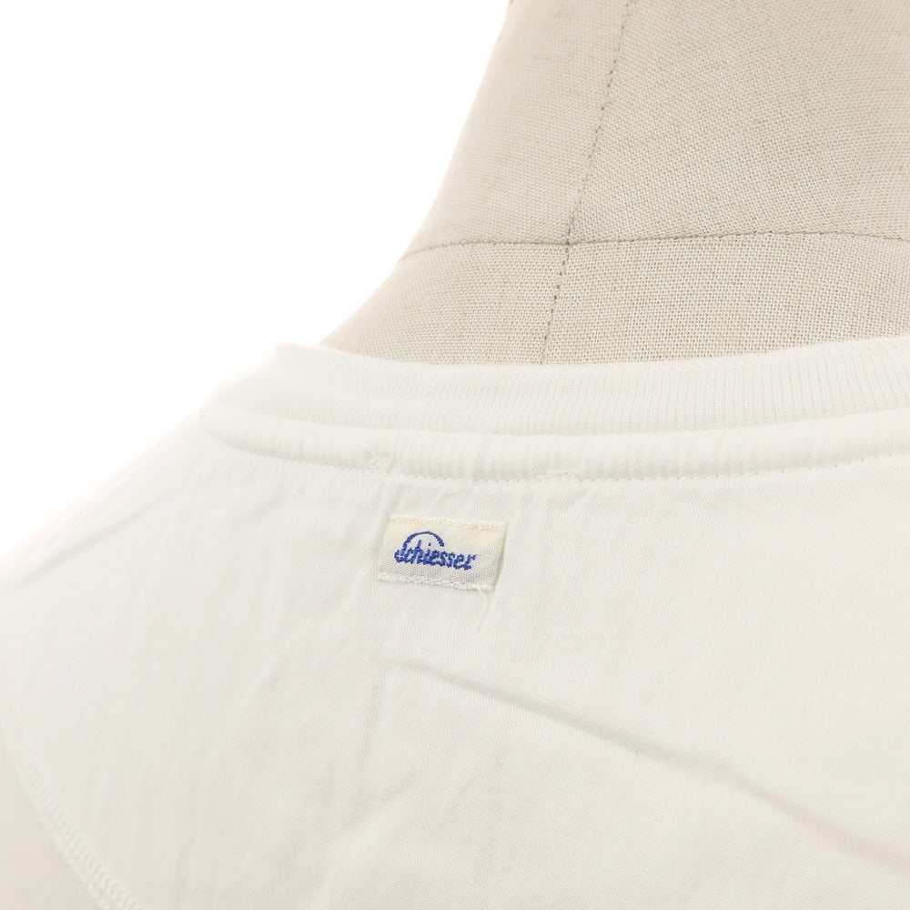 【SALE30%OFF/返品不可】【中古】シーサー Schiesser コットン リブ ヘンリーネック 半袖Ｔシャツ ホワイト【 サイズ4 】【 状態ランクB 】【 メンズ 】