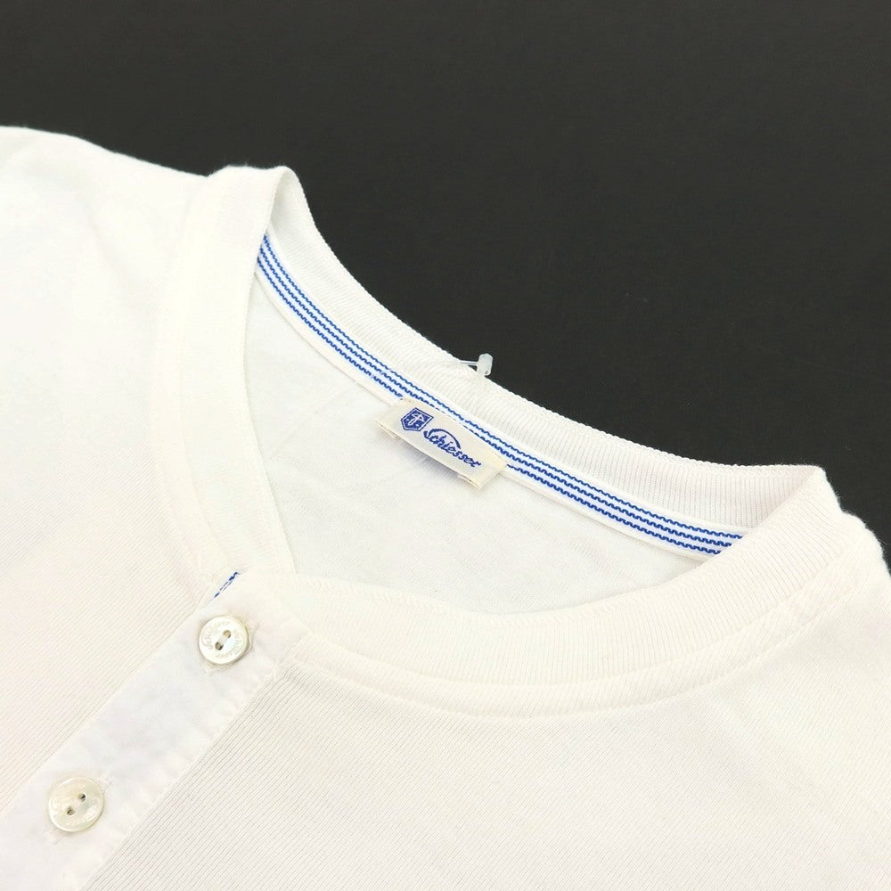 【SALE30%OFF/返品不可】【中古】シーサー Schiesser コットン リブ ヘンリーネック 半袖Ｔシャツ ホワイト【 サイズ4 】【 状態ランクB 】【 メンズ 】