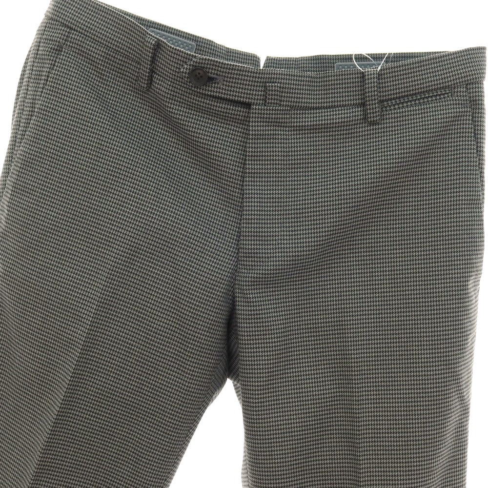 【中古】スーツカンパニー THE SUIT COMPANY PLUS SOLOTEX ポリエステル ハウンドトゥース ドレススラックスパンツ グレーxブラック【サイズM】【 状態ランクA 】【 メンズ 】