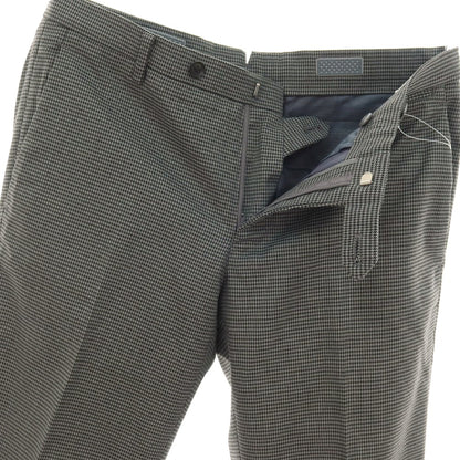 【中古】スーツカンパニー THE SUIT COMPANY PLUS SOLOTEX ポリエステル ハウンドトゥース ドレススラックスパンツ グレーxブラック【サイズM】【 状態ランクA 】【 メンズ 】