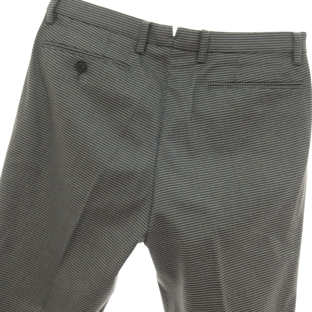 【中古】スーツカンパニー THE SUIT COMPANY PLUS SOLOTEX ポリエステル ハウンドトゥース ドレススラックスパンツ グレーxブラック【サイズM】【 状態ランクA 】【 メンズ 】