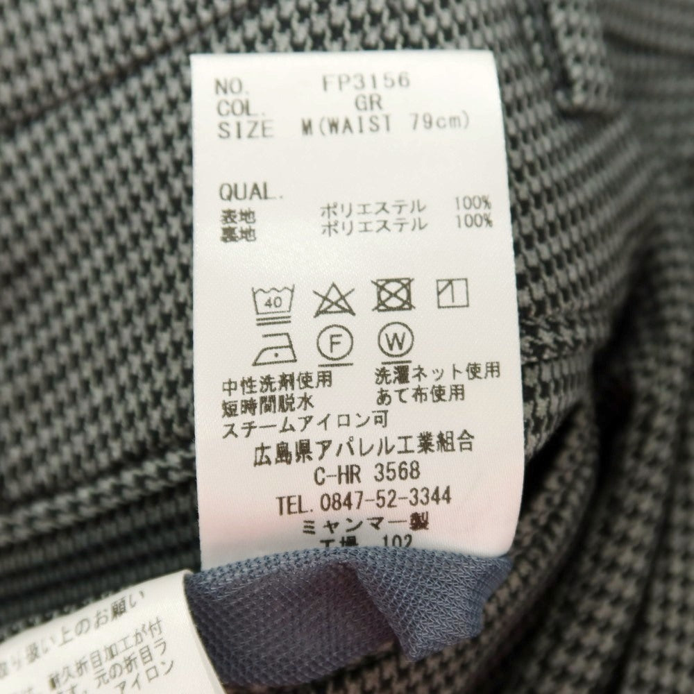 【中古】スーツカンパニー THE SUIT COMPANY PLUS SOLOTEX ポリエステル ハウンドトゥース ドレススラックスパンツ グレーxブラック【サイズM】【 状態ランクA 】【 メンズ 】