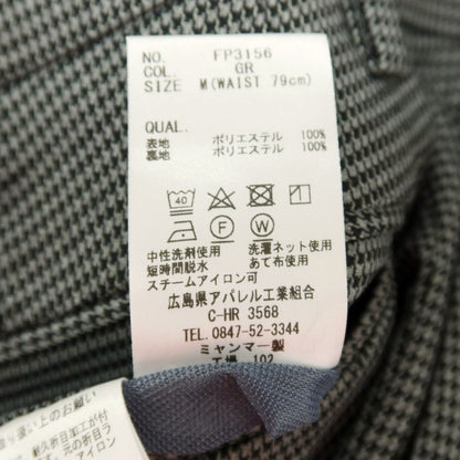 【中古】スーツカンパニー THE SUIT COMPANY PLUS SOLOTEX ポリエステル ハウンドトゥース ドレススラックスパンツ グレーxブラック【サイズM】【 状態ランクA 】【 メンズ 】