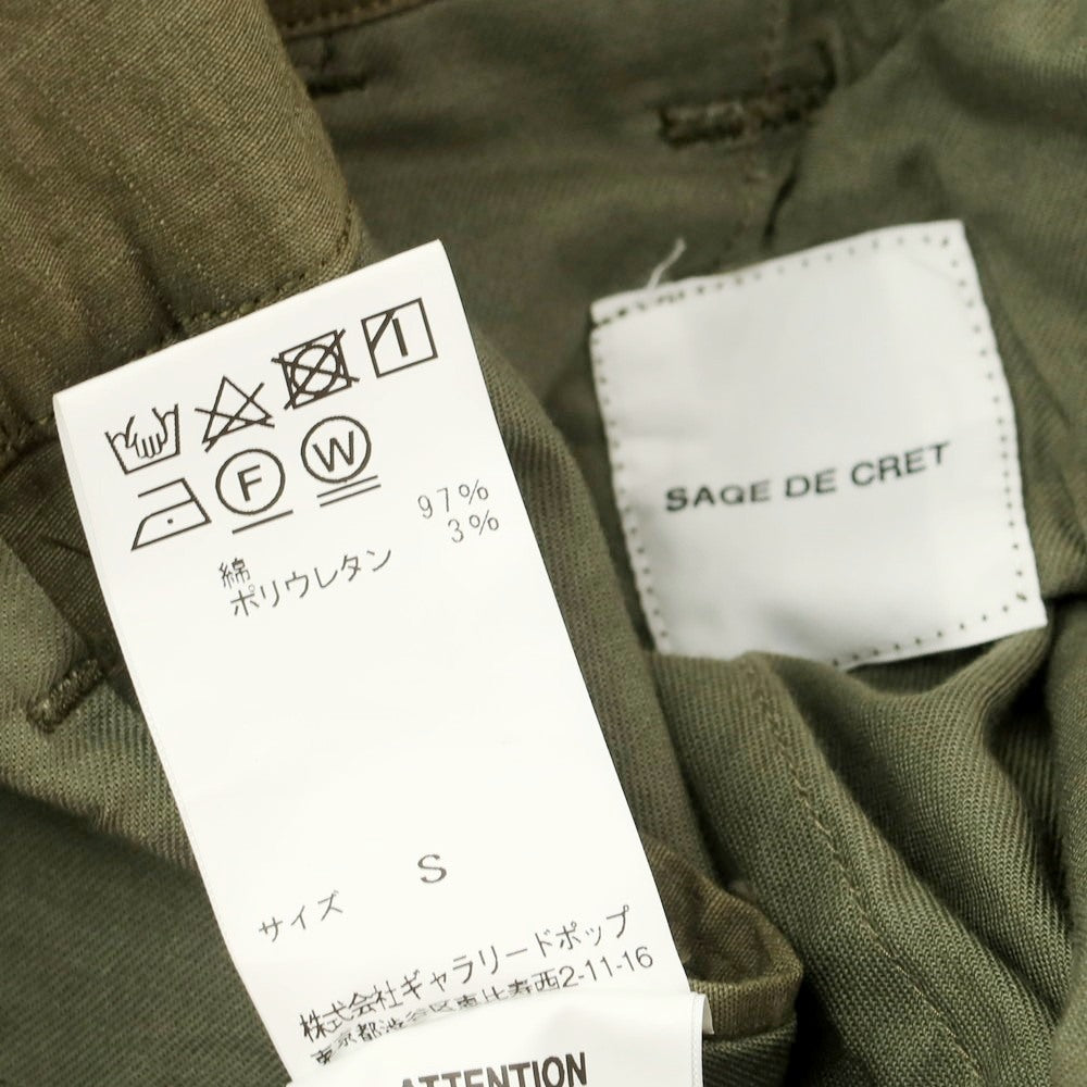 【中古】サージュデクレ sage de cret ストレッチ コットン カーゴパンツ オリーブ【サイズS】【 状態ランクB 】【 メンズ 】 [EPD]