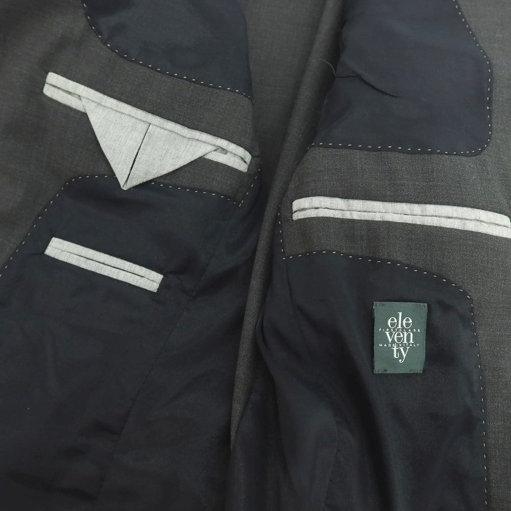 【中古】イレブンティ eleventy ストレッチ ウール 2B テーラードジャケット ダークグレー【 46 】【 状態ランクB 】【 メンズ 】