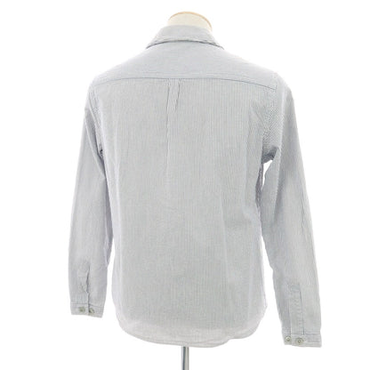 【中古】ラルディーニ LARDINI コットン ストライプ 3B カジュアルジャケット ホワイトxネイビー【 S 】【 状態ランクC 】【 メンズ 】