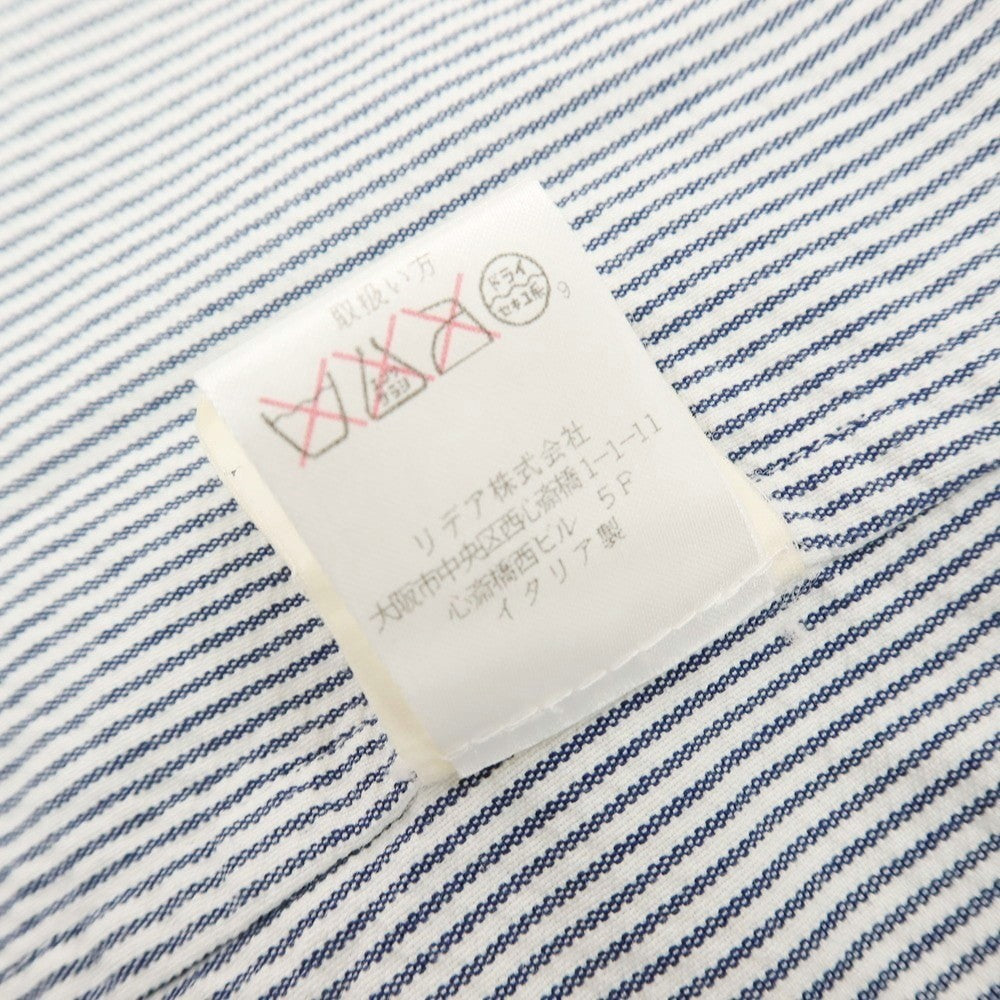 【中古】ラルディーニ LARDINI コットン ストライプ 3B カジュアルジャケット ホワイトxネイビー【 S 】【 状態ランクC 】【 メンズ 】