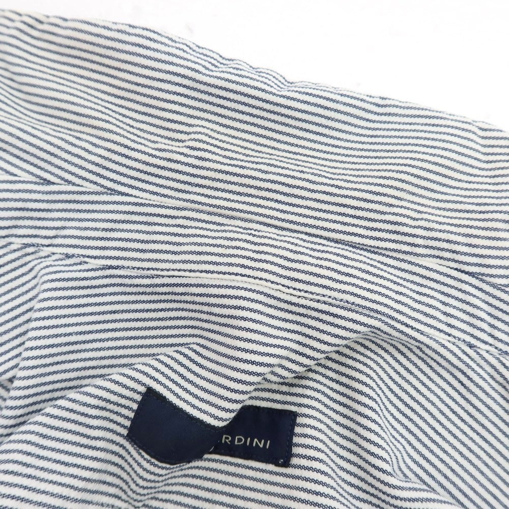 【中古】ラルディーニ LARDINI コットン ストライプ 3B カジュアルジャケット ホワイトxネイビー【 S 】【 状態ランクC 】【 メンズ 】