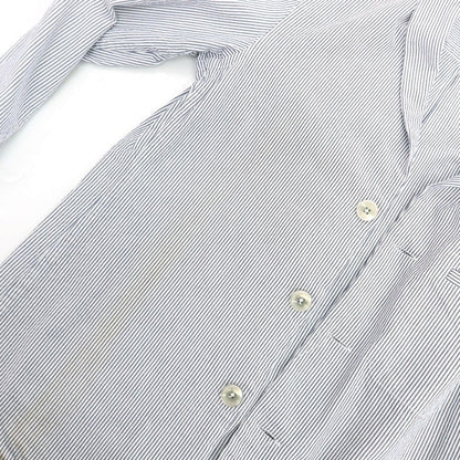 【中古】ラルディーニ LARDINI コットン ストライプ 3B カジュアルジャケット ホワイトxネイビー【 S 】【 状態ランクC 】【 メンズ 】