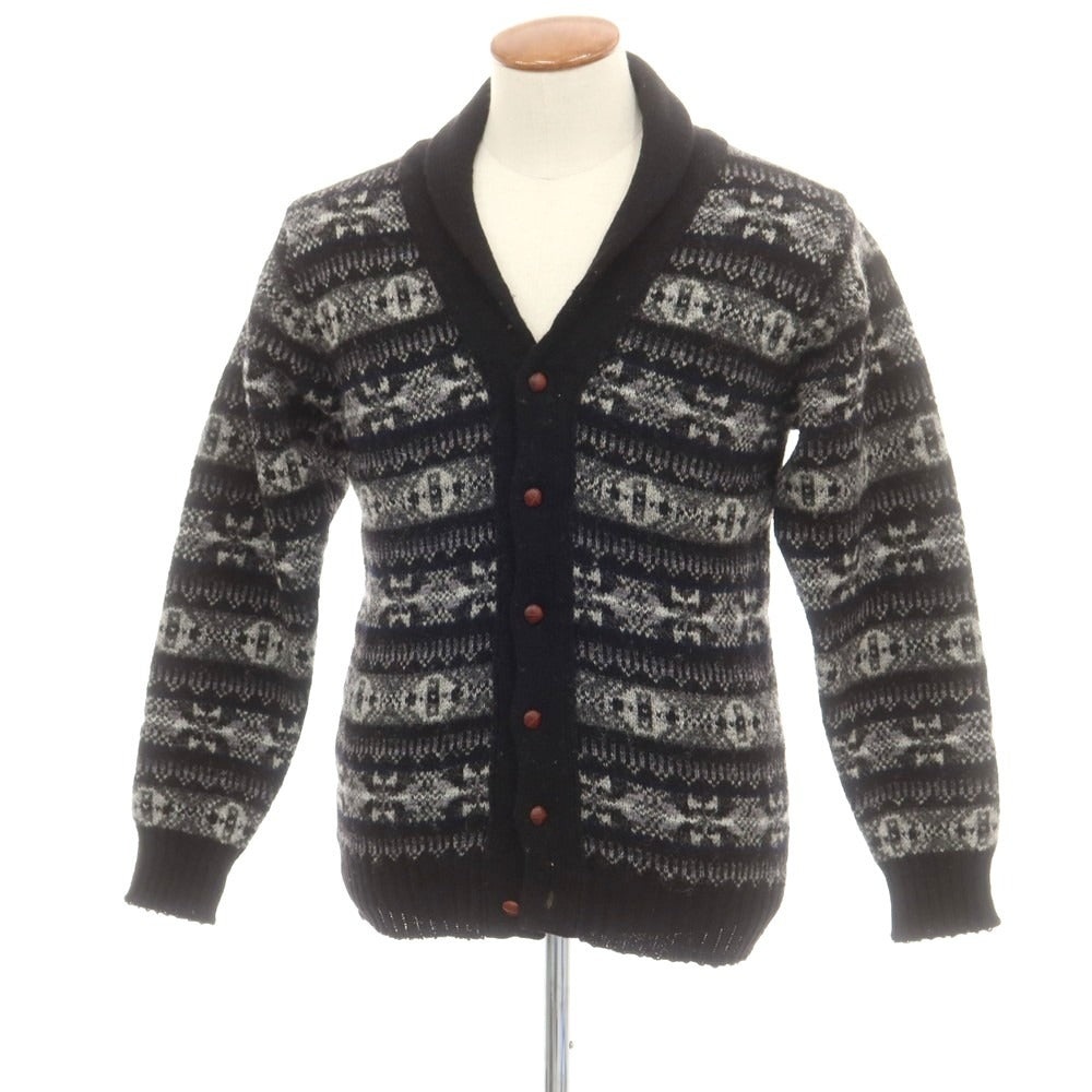 【中古】ジャミーソンズニットウェア Jamieson’s Knitwear シェットランドウール ノルディック柄 カーディガン ブラックxグレー【 M 】【 状態ランクB 】【 メンズ 】