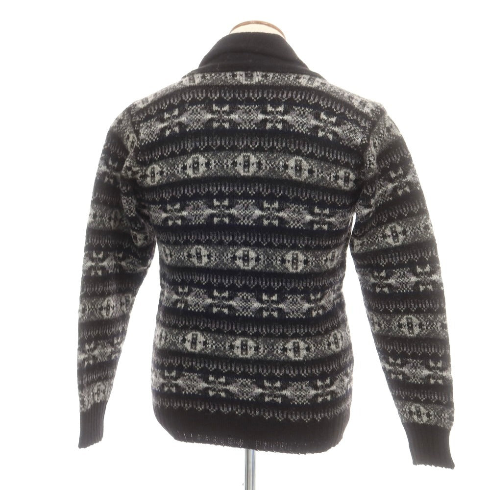【中古】ジャミーソンズニットウェア Jamieson’s Knitwear シェットランドウール ノルディック柄 カーディガン ブラックxグレー【 M 】【 状態ランクB 】【 メンズ 】