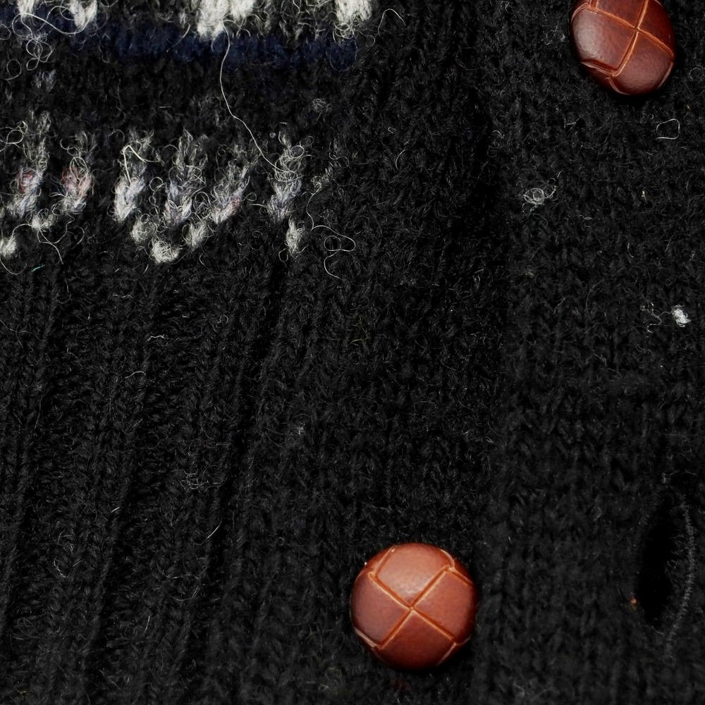 【中古】ジャミーソンズニットウェア Jamieson’s Knitwear シェットランドウール ノルディック柄 カーディガン ブラックxグレー【 M 】【 状態ランクB 】【 メンズ 】