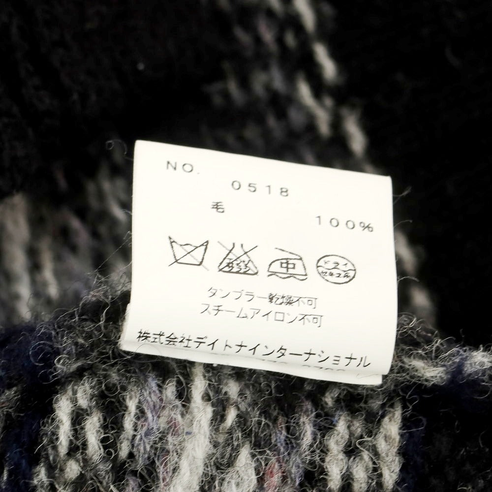 【中古】ジャミーソンズニットウェア Jamieson’s Knitwear シェットランドウール ノルディック柄 カーディガン ブラックxグレー【 M 】【 状態ランクB 】【 メンズ 】