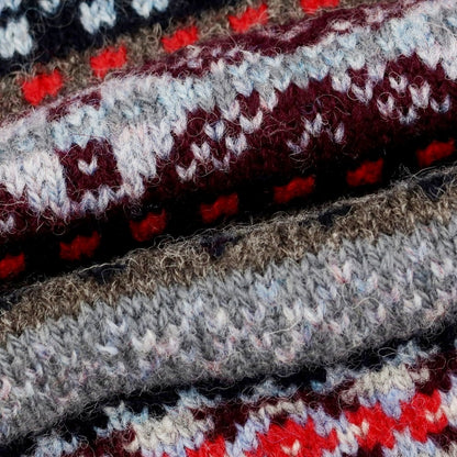 【中古】【未使用】ジャミーソンズニットウェア Jamieson’s Knitwear シェットランドウール ノルディック柄 プルオーバーニット グレーxマルチ【 M 】【 状態ランクS 】【 メンズ 】