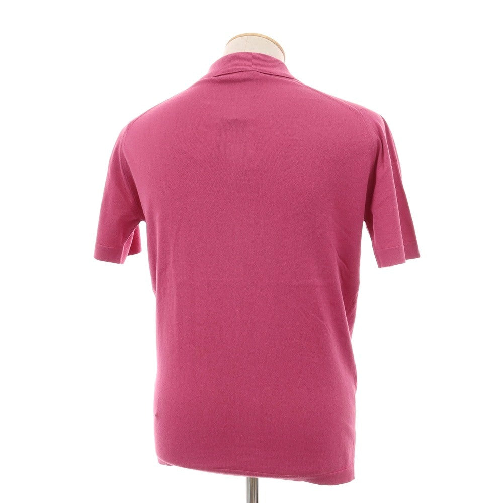 【中古】【未使用】ジョンスメドレー JOHN SMEDLEY ハイゲージ シーアイランドコットン 半袖 ポロニット ピンク【サイズS】【 状態ランクS 】【 メンズ 】