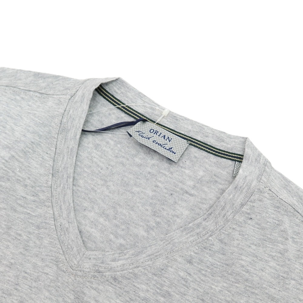 【中古】オリアン ORIAN コットン ジャージー Vネック 半袖Ｔシャツ ライトグレー【サイズS】【 状態ランクA 】【 メンズ 】 [CPD]