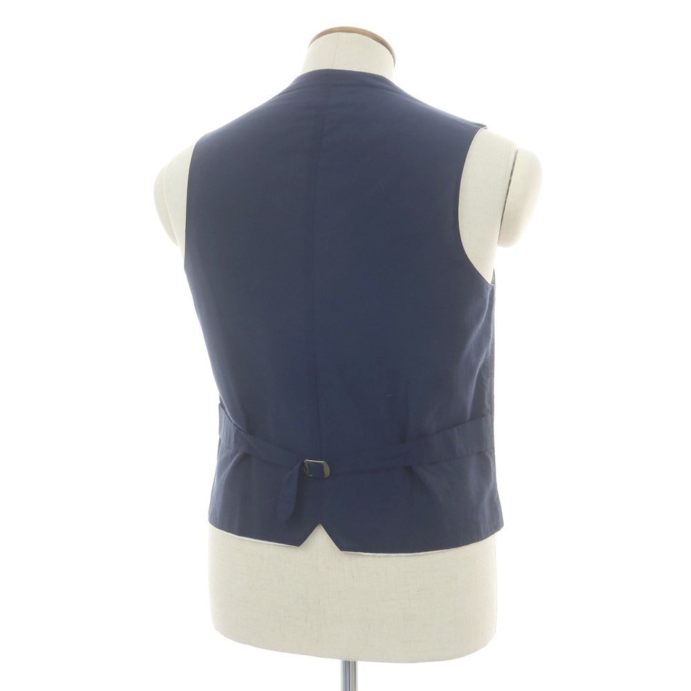 【中古】ボリオリ BOGLIOLI ウールコットン チェック ドレス系ジレ ダークネイビー【 46 】【 状態ランクB 】【 メンズ 】