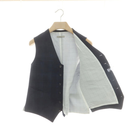 【中古】ボリオリ BOGLIOLI ウールコットン チェック ドレス系ジレ ダークネイビー【 46 】【 状態ランクB 】【 メンズ 】