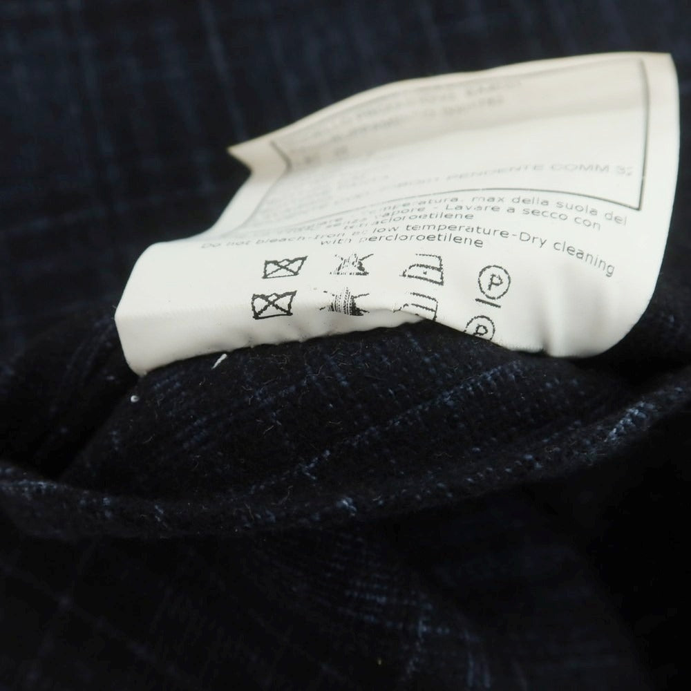 【中古】ボリオリ BOGLIOLI ウールコットン チェック ドレス系ジレ ダークネイビー【 46 】【 状態ランクB 】【 メンズ 】