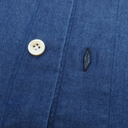 【中古】フィナモレ Finamore コットン ホリゾンタルカラー カジュアルシャツ ネイビーブルー【 39 】【 状態ランクB 】【 メンズ 】