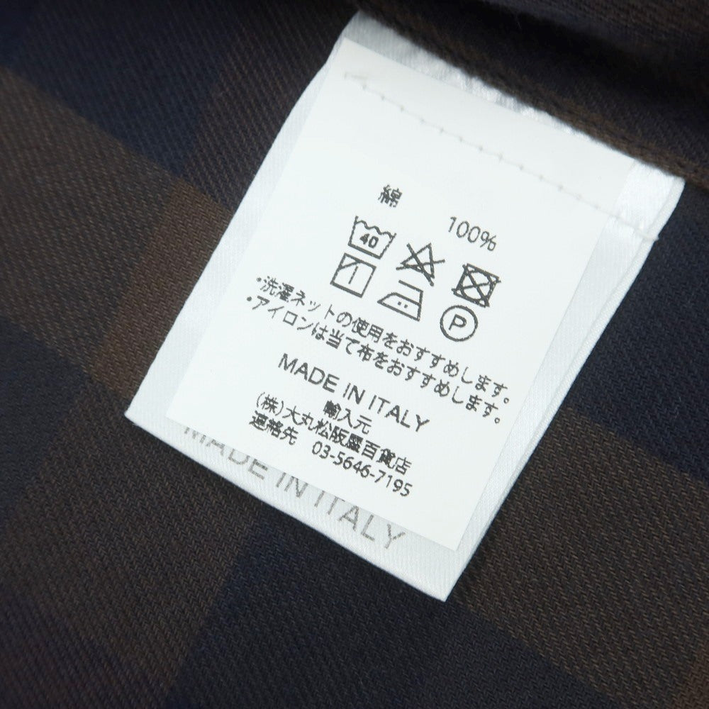 【中古】ギローバー GUY ROVER コットン チェック カッタウェイ カジュアルシャツ ブラウンxネイビー【 S 】【 状態ランクA 】【 メンズ 】