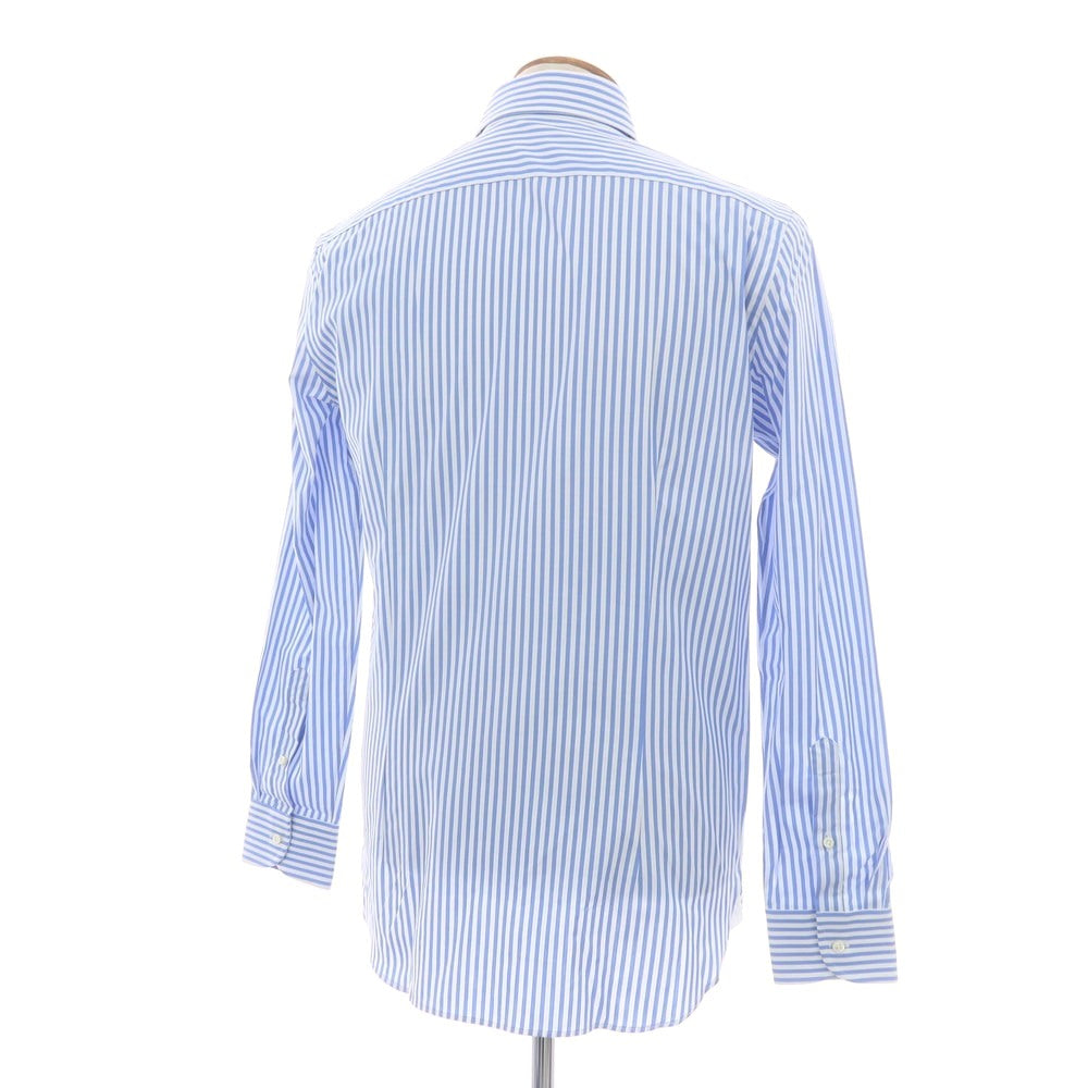 【中古】【未使用】ギローバー GUY ROVER コットン ストライプ セミワイドカラー ドレスシャツ ライトブルーxホワイト【 39 】【 状態ランクS 】【 メンズ 】