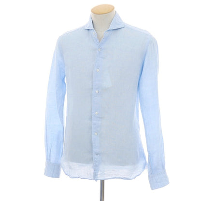 【中古】オリアン ORIAN リネン ホリゾンタルカラー カジュアルシャツ ライトブルー【サイズS】【 状態ランクC 】【 メンズ 】