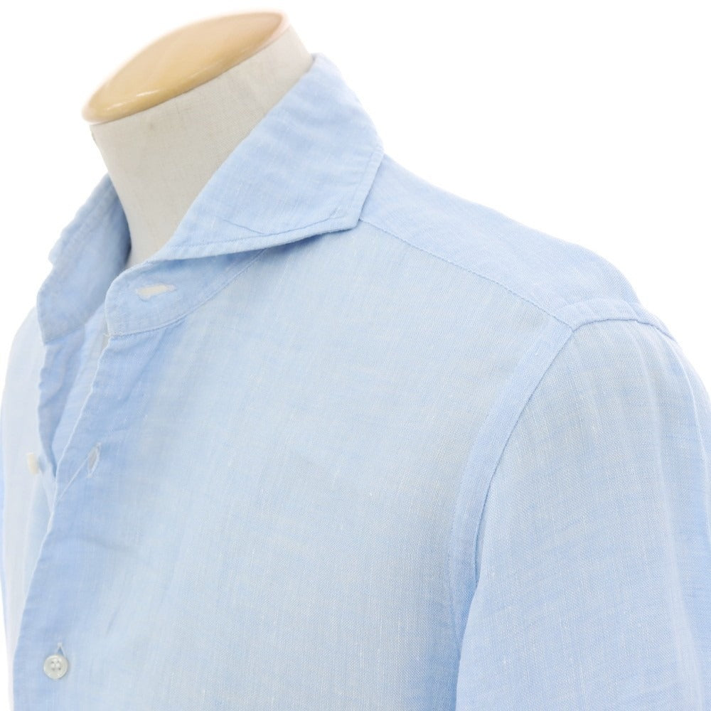 【中古】オリアン ORIAN リネン ホリゾンタルカラー カジュアルシャツ ライトブルー【サイズS】【 状態ランクC 】【 メンズ 】