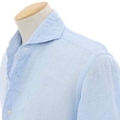 【中古】オリアン ORIAN リネン ホリゾンタルカラー カジュアルシャツ ライトブルー【サイズS】【 状態ランクC 】【 メンズ 】