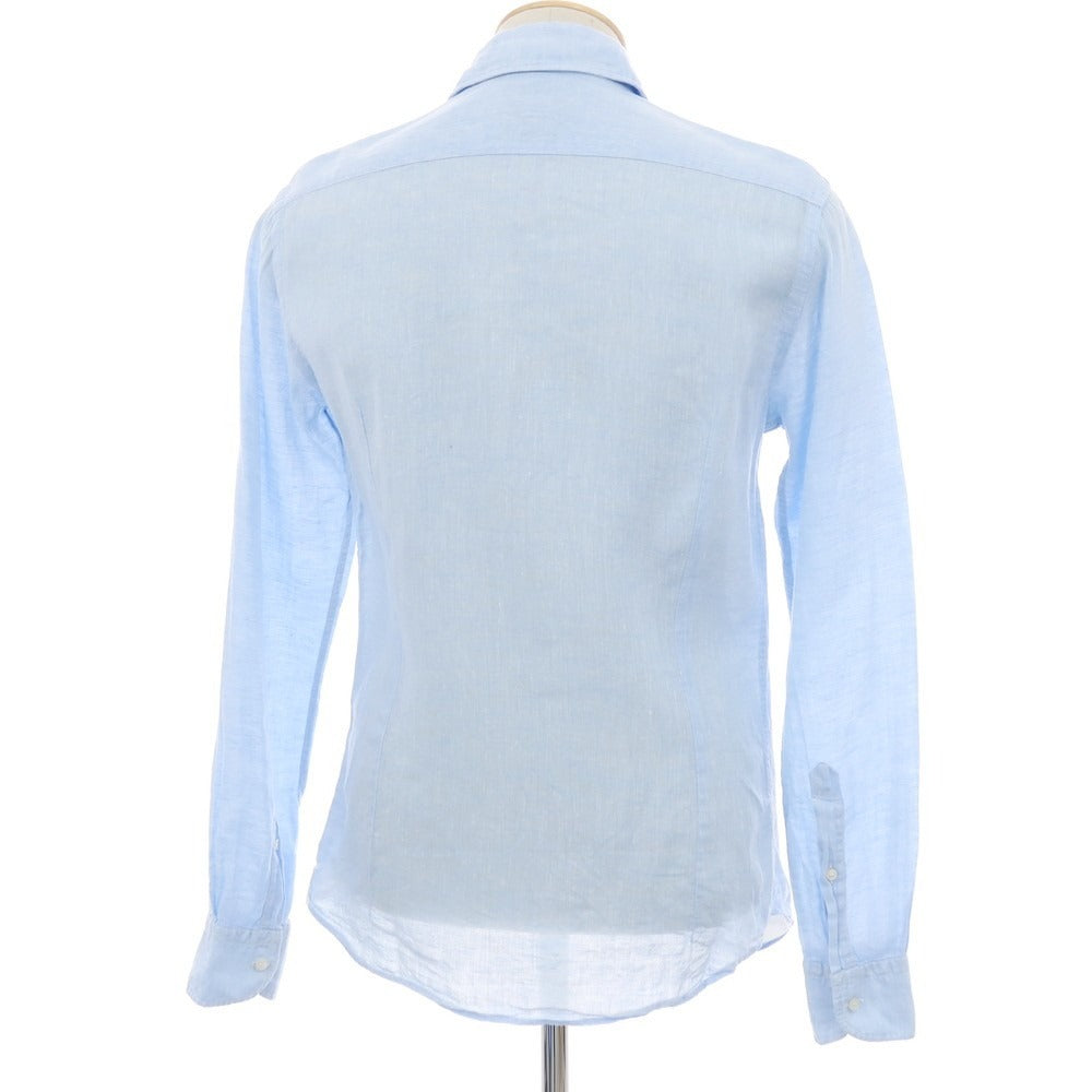 【中古】オリアン ORIAN リネン ホリゾンタルカラー カジュアルシャツ ライトブルー【サイズS】【 状態ランクC 】【 メンズ 】