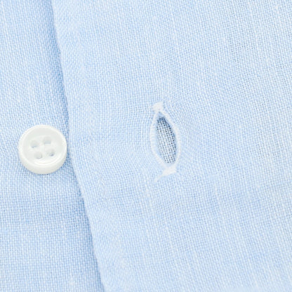 【中古】オリアン ORIAN リネン ホリゾンタルカラー カジュアルシャツ ライトブルー【サイズS】【 状態ランクC 】【 メンズ 】