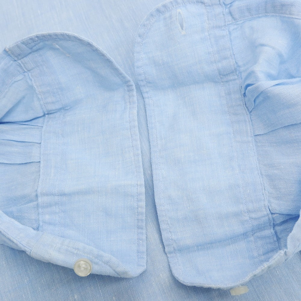 【中古】オリアン ORIAN リネン ホリゾンタルカラー カジュアルシャツ ライトブルー【サイズS】【 状態ランクC 】【 メンズ 】