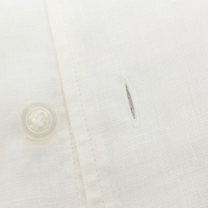 【中古】バルバ BARBA BARNEYS NEW YORK別注 リネン ワンピースカラー カジュアルシャツ ホワイト【サイズ38】【 状態ランクB 】【 メンズ 】