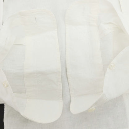 【中古】バルバ BARBA BARNEYS NEW YORK別注 リネン ワンピースカラー カジュアルシャツ ホワイト【サイズ38】【 状態ランクB 】【 メンズ 】