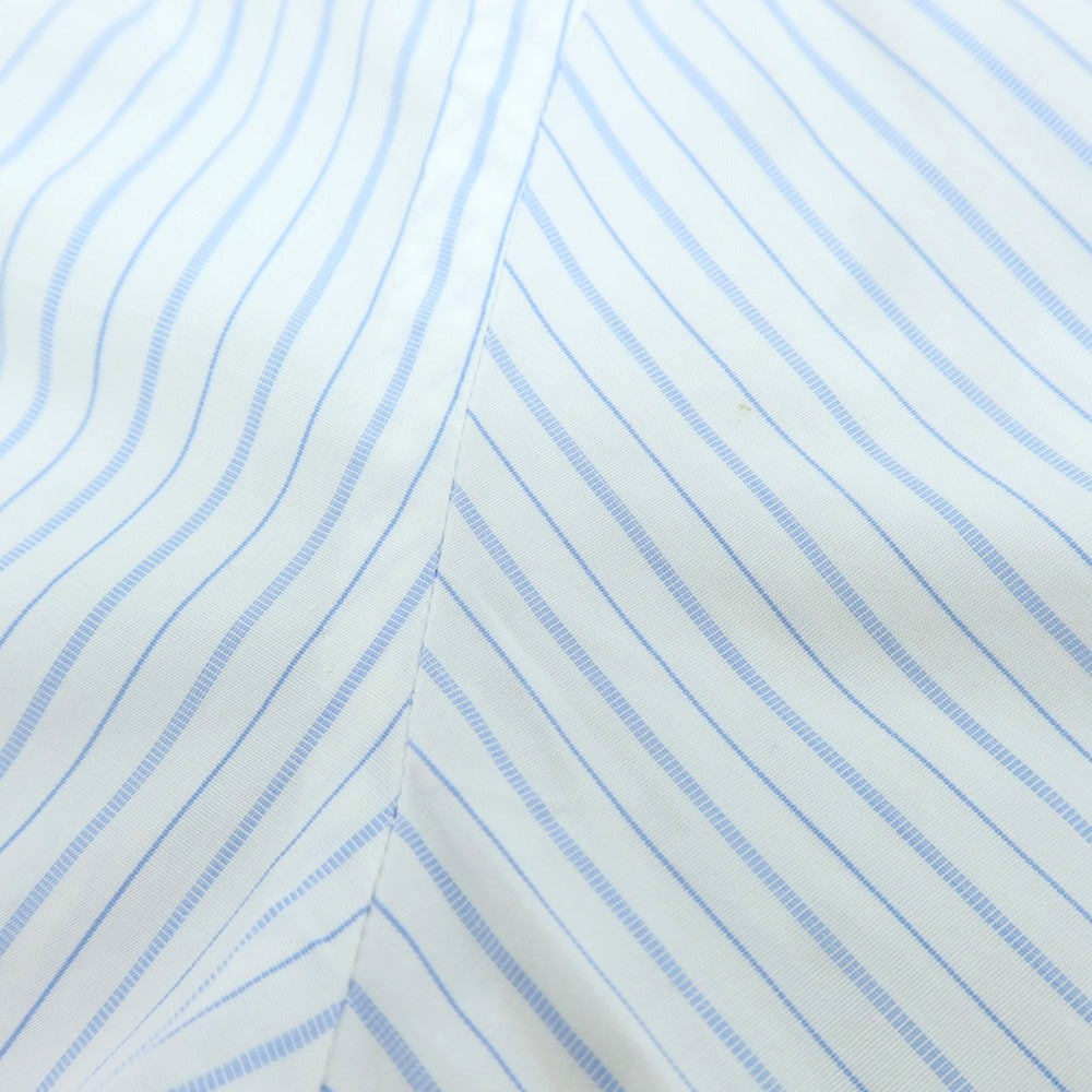 【中古】バルバ ダンディライフ BARBA DANDY LIFE コットン ストライプ ホリゾンタルカラー ドレスシャツ ホワイトxライトブルー【 38 】【 状態ランクC 】【 メンズ 】